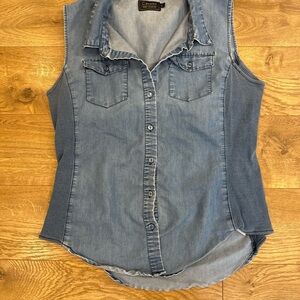 cavalini denim Sleeveless Shirt Women’s Size L